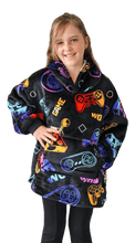 Load image into Gallery viewer, Casa Rosso Panda Black Gamer Kid Hoodie - 036217