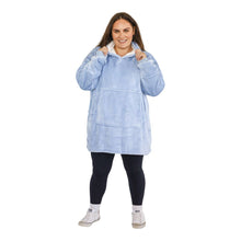 Load image into Gallery viewer, Casa Rosso Flannel+Sherpa Hoodie Skyway Blue - 036227