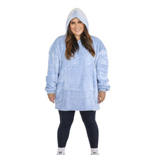 Load image into Gallery viewer, Casa Rosso Flannel+Sherpa Hoodie Skyway Blue - 036227
