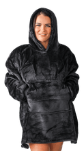 Load image into Gallery viewer, Casa Rosso Flannel+Sherpa Hoodie Black - 036229