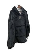 Load image into Gallery viewer, Casa Rosso Flannel+Sherpa Hoodie Black - 036229