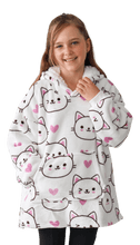 Load image into Gallery viewer, Casa Rosso Panda Kitty Whiskers Kid Hoodie - 036267