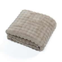Load image into Gallery viewer, Casa Rosso Bubble Flannel Throw Taupe 127X152CM - 655119