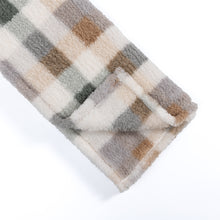 Load image into Gallery viewer, Casa Rosso Sherpa Check Throw Grey/Brown 127X152CM - 655137