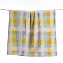 Load image into Gallery viewer, Casa Rosso Sherpa Check Throw Blue/Cream/Mustard 127X152CM - 655138