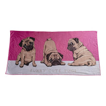 Load image into Gallery viewer, CR Beach Towel Pug Pink/Pink Tie Dye 180X90CM - 662077