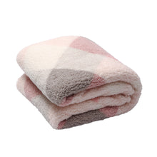 Load image into Gallery viewer, Casa Rosso Sherpa Check Blanket QB Soft Pink 200X240CM - 664210