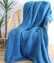 Load image into Gallery viewer, Casa Rosso Sherpa Throw Blue Sapphire 127X152CM - 664148