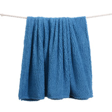 Load image into Gallery viewer, Casa Rosso Sherpa Blanket QB Blue Sapphire 200X240CM - 664151