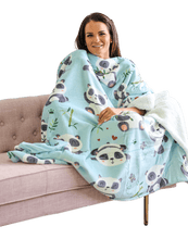 Load image into Gallery viewer, Casa Rosso Throw Panda Cute Blue Panda 127X152CM - 664184