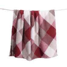 Load image into Gallery viewer, Casa Rosso Sherpa Check Blanket QB Red 200X240CM - 664195