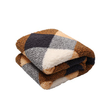 Load image into Gallery viewer, Casa Rosso Sherpa Check Blanket QB Mustard 200X240CM - 664196