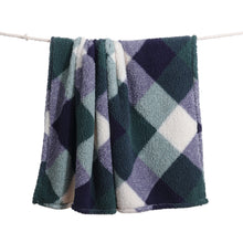 Load image into Gallery viewer, Casa Rosso Sherpa Check Blanket KB Olive 220X240CM - 664216