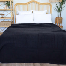 Load image into Gallery viewer, Casa Rosso Sherpa Blanket KB Black 220X240CM - 664387