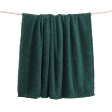 Load image into Gallery viewer, Casa Rosso Sherpa Throw Forest Green 127X152CM - 664221