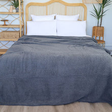 Load image into Gallery viewer, Casa Rosso Sherpa Blanket KB Charcoal 220X240CM - 664390