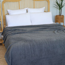 Load image into Gallery viewer, Casa Rosso Sherpa Blanket QB Charcoal 200X240CM - 664384