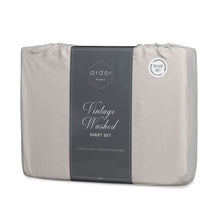 Load image into Gallery viewer, Ardor Boudoir Vintage Washed Sheet Set KB Grey - 664334