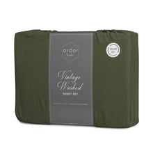 Load image into Gallery viewer, Ardor Boudoir Vintage Washed Sheet Set DB Khaki - 664470