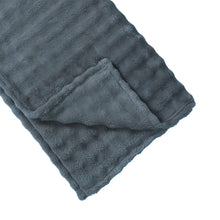 Load image into Gallery viewer, Casa Rosso Bubble Flannel KB Blanket Charcoal 220X240CM - 655129