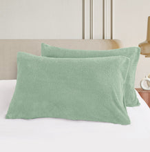 Load image into Gallery viewer, Casa Rosso Teddy Fleece 2Pcs Pillow Cases Sage 48X74CM - 664684
