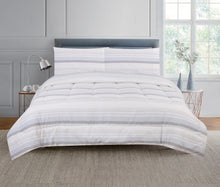 Load image into Gallery viewer, Casa Rosso Stripe Comforter Set QB Blue 210X210CM - 664722