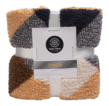 Load image into Gallery viewer, Casa Rosso Sherpa Check Throw Mustard 127X152CM - 664741