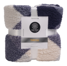Load image into Gallery viewer, Casa Rosso Sherpa Check Throw Blue 127X152CM - 664742