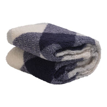 Load image into Gallery viewer, Casa Rosso Sherpa Check Throw Blue 127X152CM - 664742