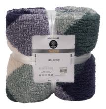 Load image into Gallery viewer, Casa Rosso Sherpa Check Throw Olive 127X152CM - 664743