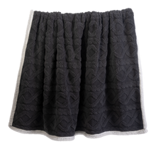 Load image into Gallery viewer, Casa Rosso Jacquard Sherpa Throw Charcoal 127X152CM - 664890