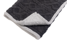 Load image into Gallery viewer, Casa Rosso Jacquard Sherpa Throw Charcoal 127X152CM - 664890