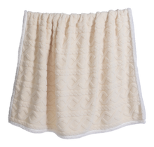 Load image into Gallery viewer, Casa Rosso Jacquard Sherpa Throw Ivory 127X152CM - 664891