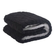 Load image into Gallery viewer, Casa Rosso Jacquard Sherpa Throw Black 127X152CM - 664892