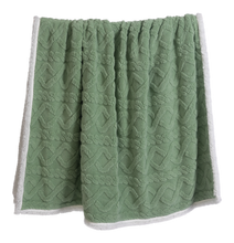 Load image into Gallery viewer, Casa Rosso Jacquard Sherpa Throw Sage 127X152CM - 664893