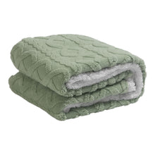Load image into Gallery viewer, Casa Rosso Jacquard Sherpa Throw Sage 127X152CM - 664893