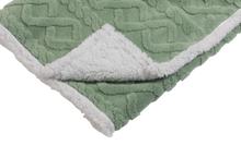 Load image into Gallery viewer, Casa Rosso Jacquard Sherpa Throw Sage 127X152CM - 664893