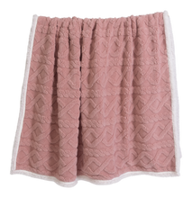 Load image into Gallery viewer, Casa Rosso Jacquard Sherpa Throw Pink 127X152CM - 664894