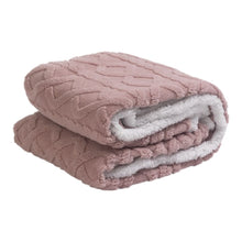 Load image into Gallery viewer, Casa Rosso Jacquard Sherpa Throw Pink 127X152CM - 664894