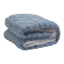 Load image into Gallery viewer, Casa Rosso Jacquard Sherpa Throw Soft Blue 127X152CM - 664895