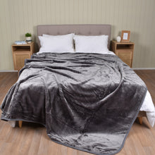 Load image into Gallery viewer, Casa Rosso Mink Blanket QB Charcoal 200X240CM - 666011