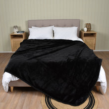 Load image into Gallery viewer, Casa Rosso Mink Blanket QB Black 200X240CM - 666012