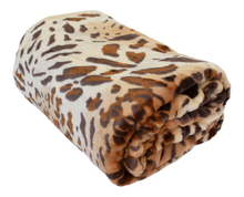 Load image into Gallery viewer, Casa Rosso Mink Blanket QB Leopard Spot Brown 200X240CM - 666741