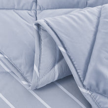 Load image into Gallery viewer, Casa Rosso Stripe Yarn Dye Comforter QB Blue 220X220CM - 666185