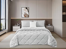 Load image into Gallery viewer, Casa Rosso Stripe Yarn Dye Comforter KB Silver 220X260CM - 666189