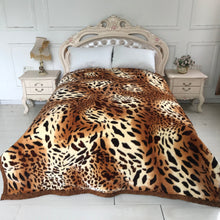 Load image into Gallery viewer, Casa Rosso Mink Blanket DB Leopard Spot Brown 180X210CM - 666087