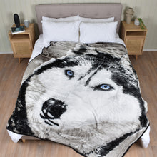 Load image into Gallery viewer, Casa Rosso Mink Blanket QB Wolf Blue Eye 200X240CM - 666748