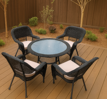 Load image into Gallery viewer, SLF Wicker Dining Setting 5PC Granada Black - 974115