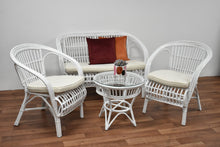 Load image into Gallery viewer, SLF Rattan Set Cheryl 4PC White with Cushion / Glass - 975099
