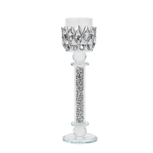 Crystal Clear Candle Holder Stem Teardrop Jewel Top Large 27CM - 025014